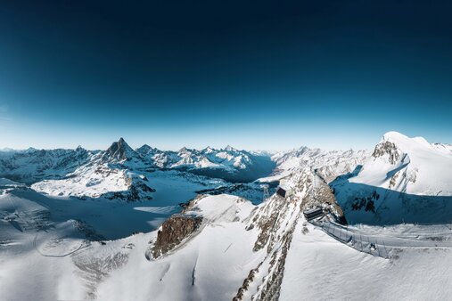 Mountain panorama in Matterhorn Glacier Paradise