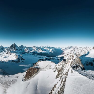 Mountain panorama in Matterhorn Glacier Paradise