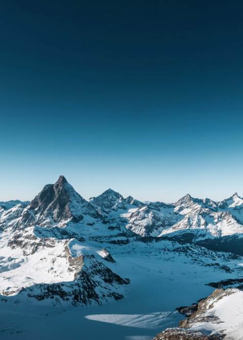 Mountain panorama in Matterhorn Glacier Paradise
