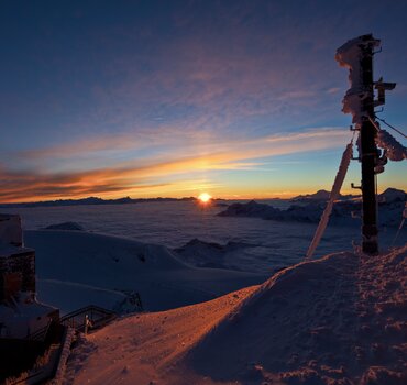 Colourful sunset seen from Matterhorn Glacier Paradise | © David Hannes Bumann